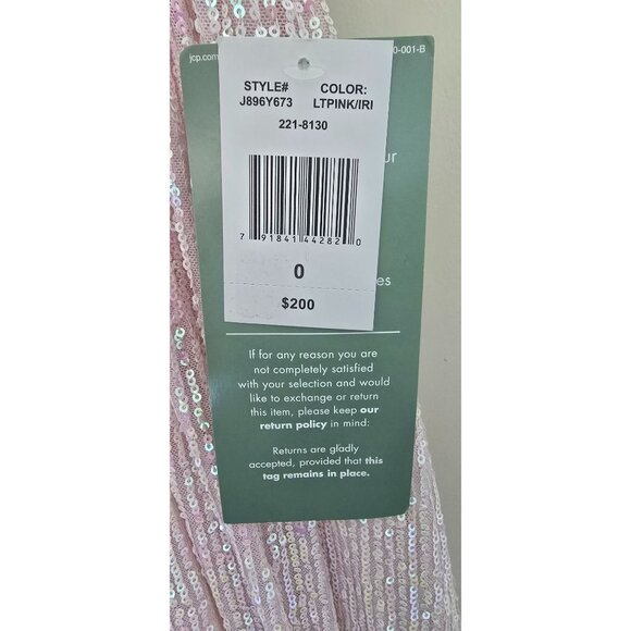 B.Smart  Sequin Spaghetti Strap Formal Gown Light Pink/Iridescent - Picture 7 of 12